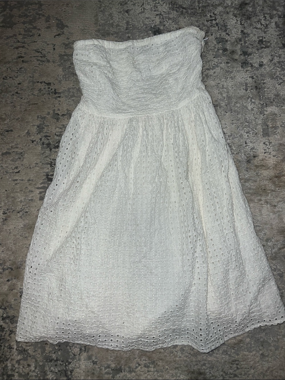 Old Navy White Strapless Eyelet Sundress